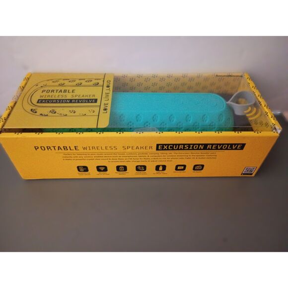 Sound Bound Excursion Revolve Circle Dotted Aqua Blue Wireless Bluetooth Speaker - Picture 6 of 9